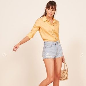 Reformation Naomi Top in lemon - barely worn
